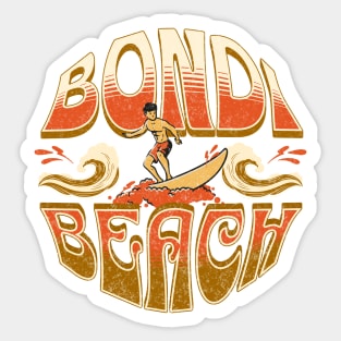 Bondi Beach, Sydney Australia Distressed Vintage Graphic Sticker